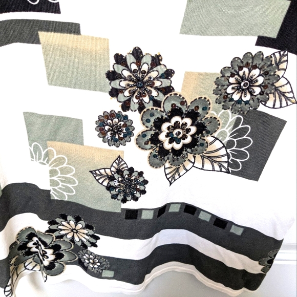 🆕 Retro Embellished Top Beads Sequins Gold Accents Short Sleeves, Varia - Picture 7 of 14